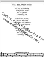 baa baa black sheep lyrics printout