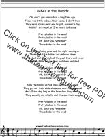 babes in the wood lyrics printout