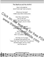 beehive and the anthill lyrics printout