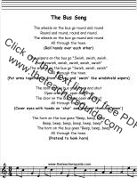 The Wheels on the Bus lyrics printout