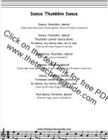Dance Thumbkin Dance Lyrics Printout