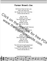 farmer browns cow lyrics printout
