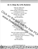 go to sleep little buckaroo lyrics printout