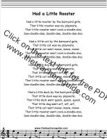 had a little rooster lyrics printout