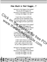 how much is that doggie in the window lyrics printout