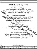 It's Not Easy Being Green lyrics printout