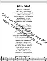 johnny rebeck lyrics printout