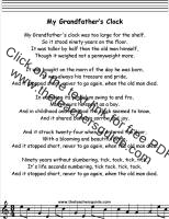 My Grandfather's Clock lyrics printout