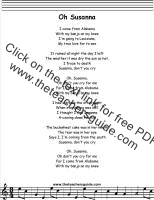Oh Susanna lyrics printout