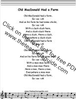 Old MacDonald lyrics printout