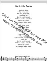 Six Little Ducks lyrics printout