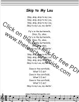 skip to my lou lyrics printout