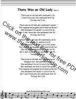 There Was an Old Lady lyrics printout