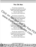 This Old Man lyrics printout
