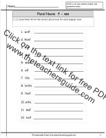 plural nouns worksheet