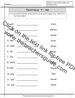 plural nouns worksheet