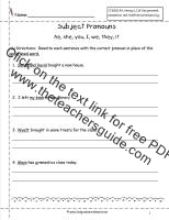 subject pronouns worksheet