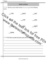 silent letter worksheets