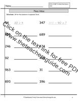 place value worksheet