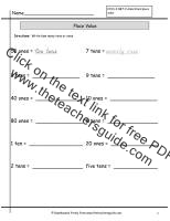 place value worksheet