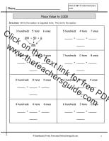 place value worksheet