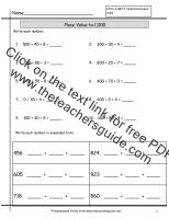 place value worksheet