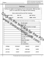 prefixes worksheet