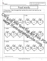 root words worksheet