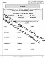 suffixes worksheet