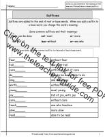 suffixes worksheet