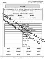 suffixes worksheet