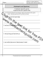 statement or question worksheet