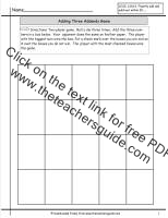 adding three single digit numbers worksheet