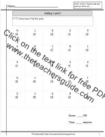 adding one and two worksheet timed