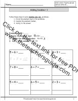 doubles plus one introduction worksheet