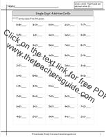 single digit addition fluency drills
