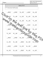 sums of ten worksheet