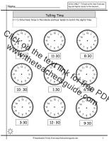 telling time to nearest half hour worksheet