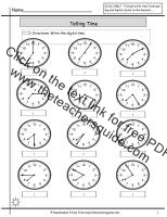 telling time worksheets