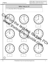 telling time to hour worksheet