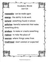 third grade wonders unit five week five vocabulary words list