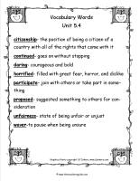 third grade wonders unit five week four vocabulary words