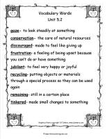 third grade wonders unit five week two vocabulary words