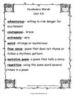 third grade wonders unit four week five vocabulary words