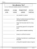 mcgraw hill wonders third grade vocabulary words test