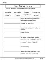 mcgrawhill wonders third grade unit three week five vocabulary matching