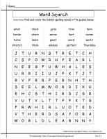 mcgrawhill wonders third grade unit three week one spelling wordsearch