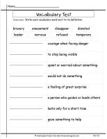 mcgrawhill wonders third grade unit three week two vocabulary test