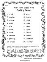 mcgrawhill wonders third grade unit two week five spelling words