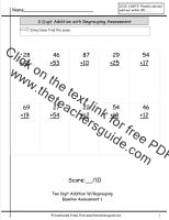 two digit addition with regrouping assessment